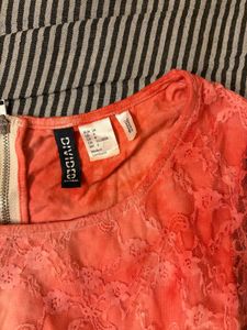 Coral Lace Sheath Dress