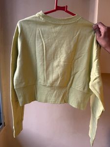 Lime Green Cropped Sweatshirt