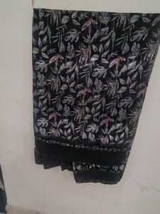 Elegant Black Floral Saree