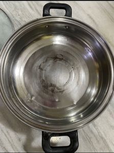 Induction Based Kadhai Stainless With Glass Cover
