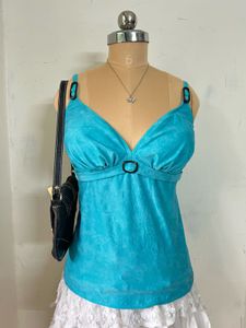 Turquoise Top with Buckle Detail