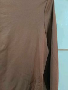 Brown Long Sleeve Cropped Top