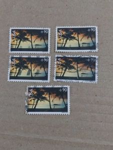 USA Postage Stamps - Tropical Beach Scene Set of 5