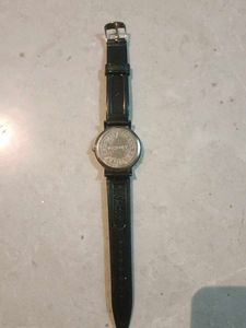 Hodinky Black Leather Watch