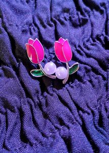 Tulip & Pearl earrings