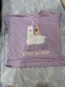 Cute Llama "Stay In Bed" T-Shirt
