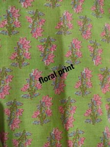 Green &amp; Pink Floral Print Kurti