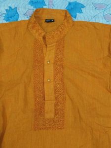 Orange Embroidered Kurta