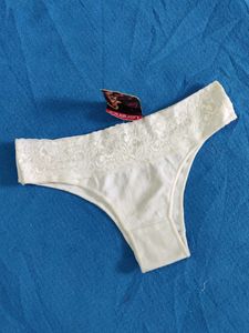 Comfortable White Lace Thong Panty