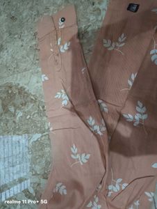 Peach Leaf Print Men's Shirt