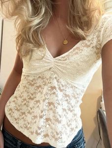 Sheer Lace V-Neck Top