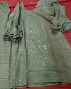 Sage Green Sequin Salwar Kameez