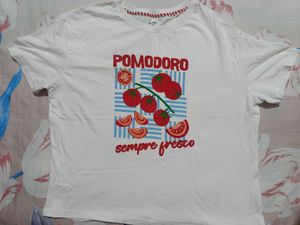 White Pomodoro Tomato Graphic T-Shirt