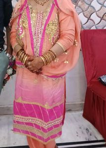 Peach &amp; Pink Embroidered Kurti