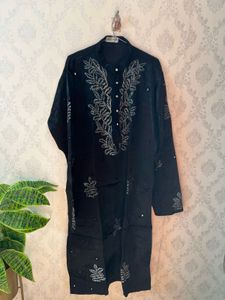Black Embroidered Kurta