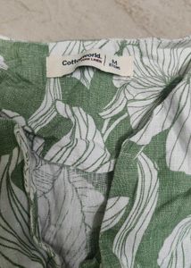 Green Floral Print Blouse