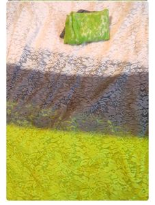 Green net saree with blouse piece