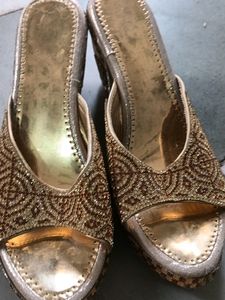 Women Golden Colour Footwear