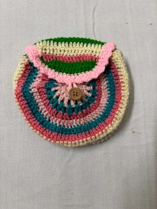 🆕Handmade Crocheted Striped Pouches (2)