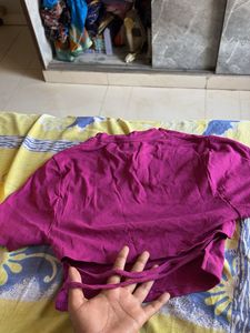 Magenta Mock Neck Crop Top