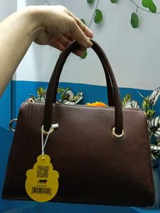 Stylish Brown Textured Handbag