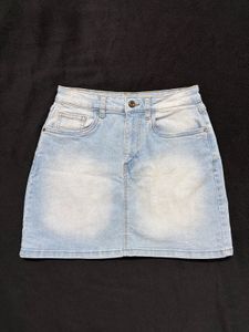 Light Wash Denim Mini Skirt