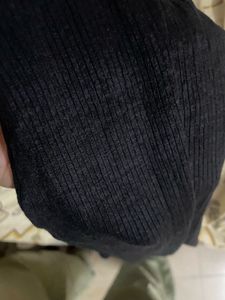 Classic Black Long Sleeve Ribbed Dress