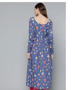 Blue Floral Print Kurta