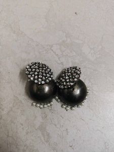 Elegant Jhumka Earrings with Pearls