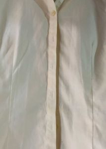 Classic White Short Sleeve Button-Up Top Shirt