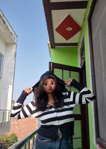 Striped Zip-Up zipper