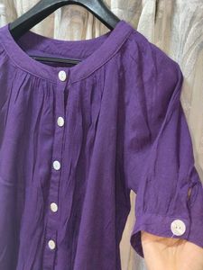 Purple Button-Down Top