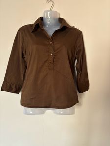 Formal Brown Shirt With 3/4th Sleeve