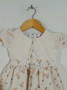 Light Pink Printed Frock For Girl's
