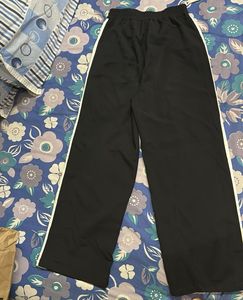 Black &amp; White Striped Wide-Leg Pants