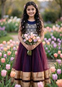 Beautiful Girls' Embroidered Gown