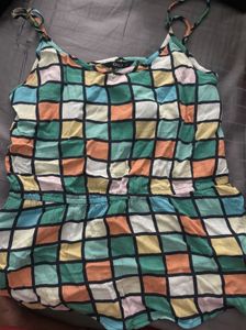 Colorful Checkered Spaghetti Strap Top