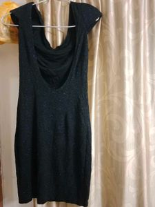 NAVY DARK BLUE Sparkly Black Short Sleeve Dress
