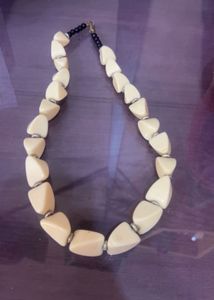 Unique Cream Stone Beaded Necklace