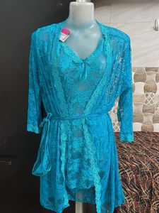 Lace Robe &amp; Nightgown Set