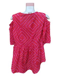 Mishka Women’s Bandhani Print High-Low Kurti Small