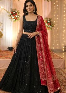 Stunning Black Sequined navratri  Lehenga Choli