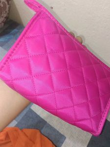 Hot Pink Quilted Pouch