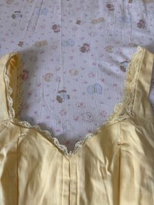 Cute Yellow Lace Trim corset like Top