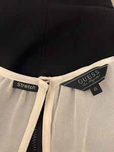 GUESS - Elegant Black Sheer Sleeve Dress, size 6