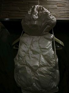 White Puffer Vest with Hood