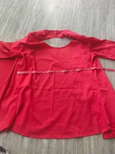 Red Collared Asymmetrical Top