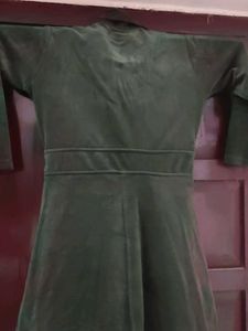 Elegant Green Velvet Dress