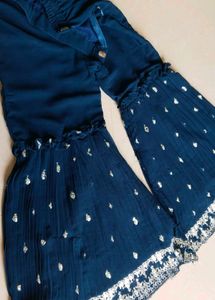 Elegant Teal Kurta Set with Sharara Pants