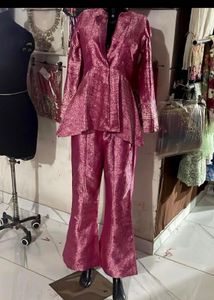 Pink Peplum Style cord set